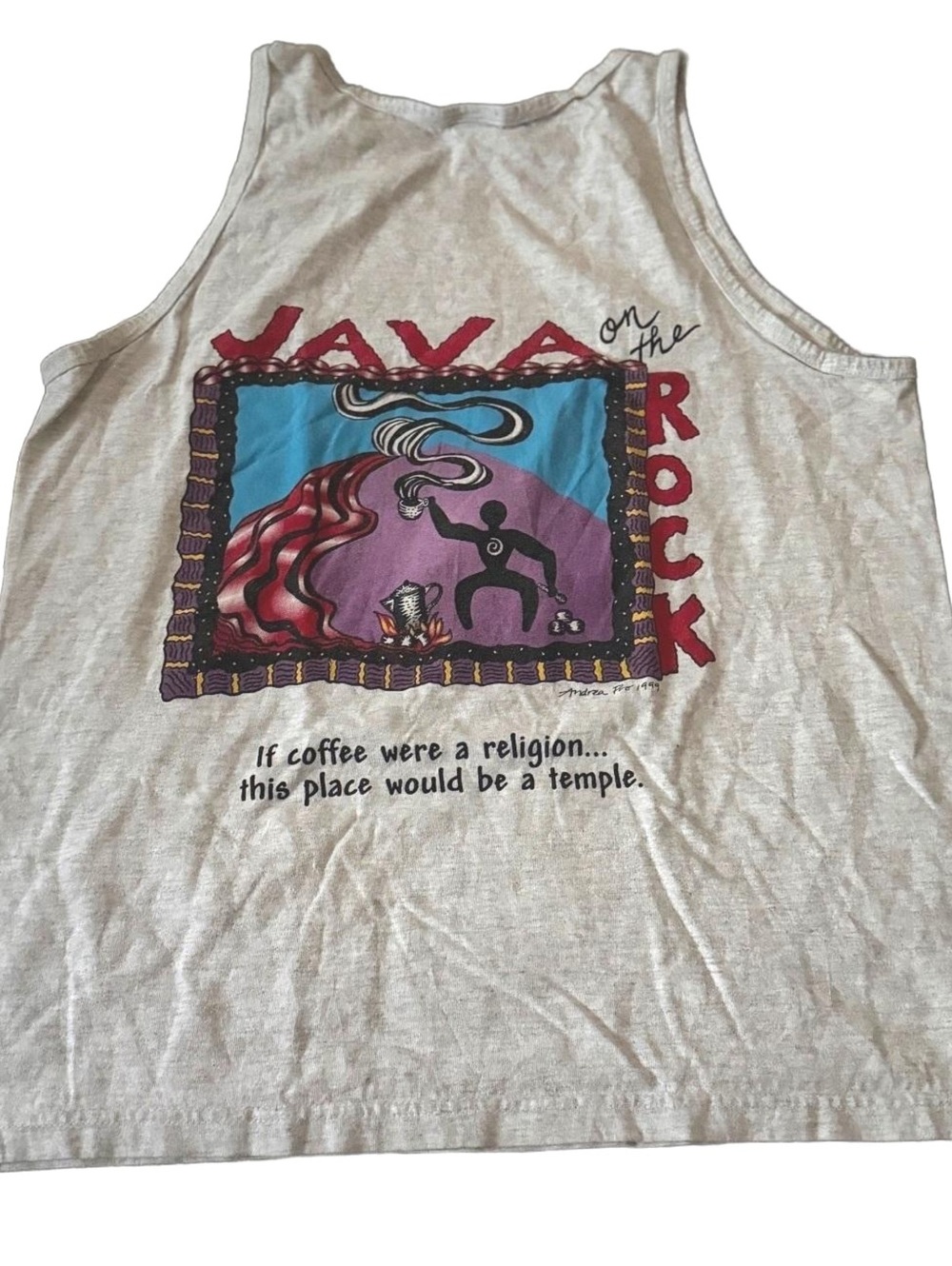 Anvil Java on the Rock Kona Hawaii Graphic Tank Top Medium